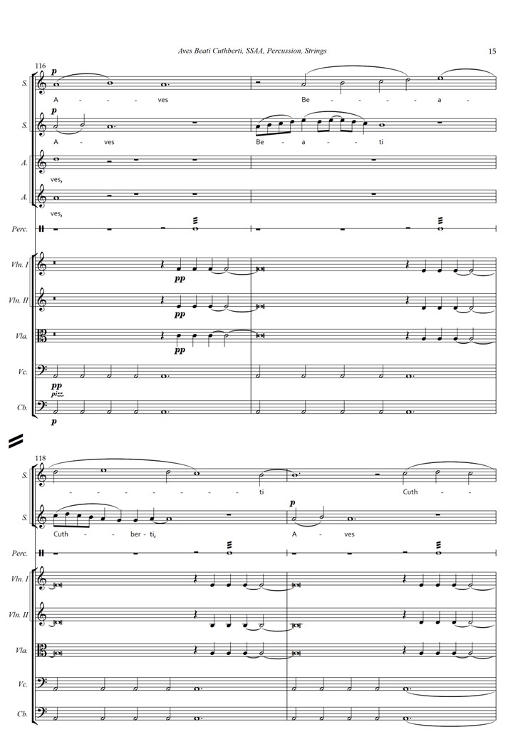 Aves Beati Cuthberti SSAA and strings page15